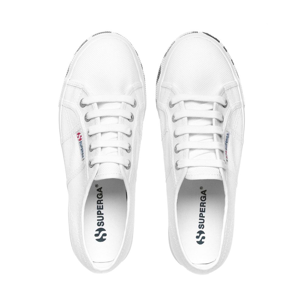 Superga 2790 Cotw Outsole Lettering White Platform Sneakers - Women's Sneakers USA | US4809072